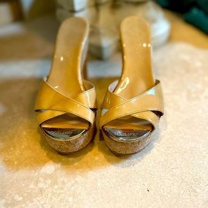 Jimmy Choo wedges nude great condition.